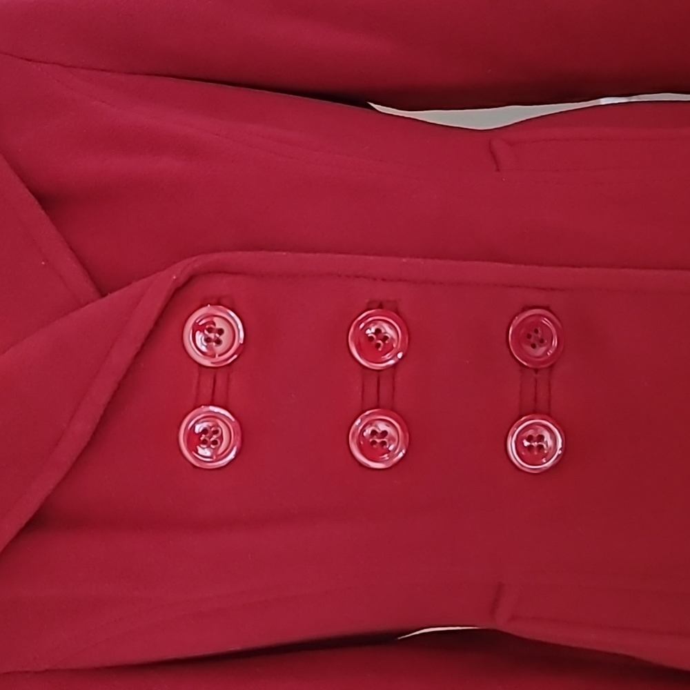 Ann Taylor Maroon Pea Coat - Picture 2 of 7